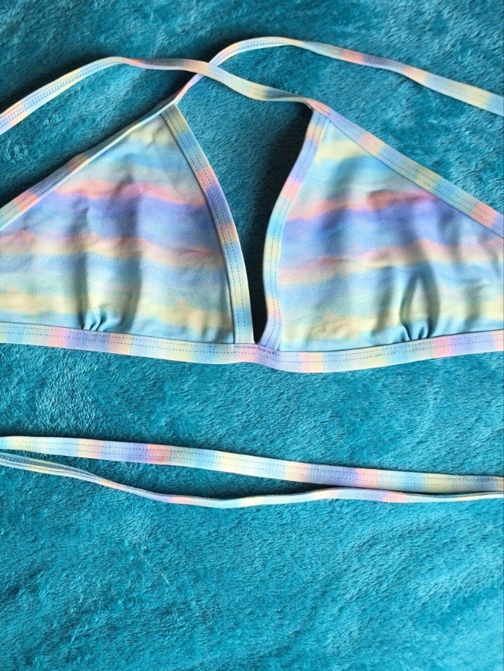 Jolyn Clothing Pastel Rainbow Triangle Bikini Top